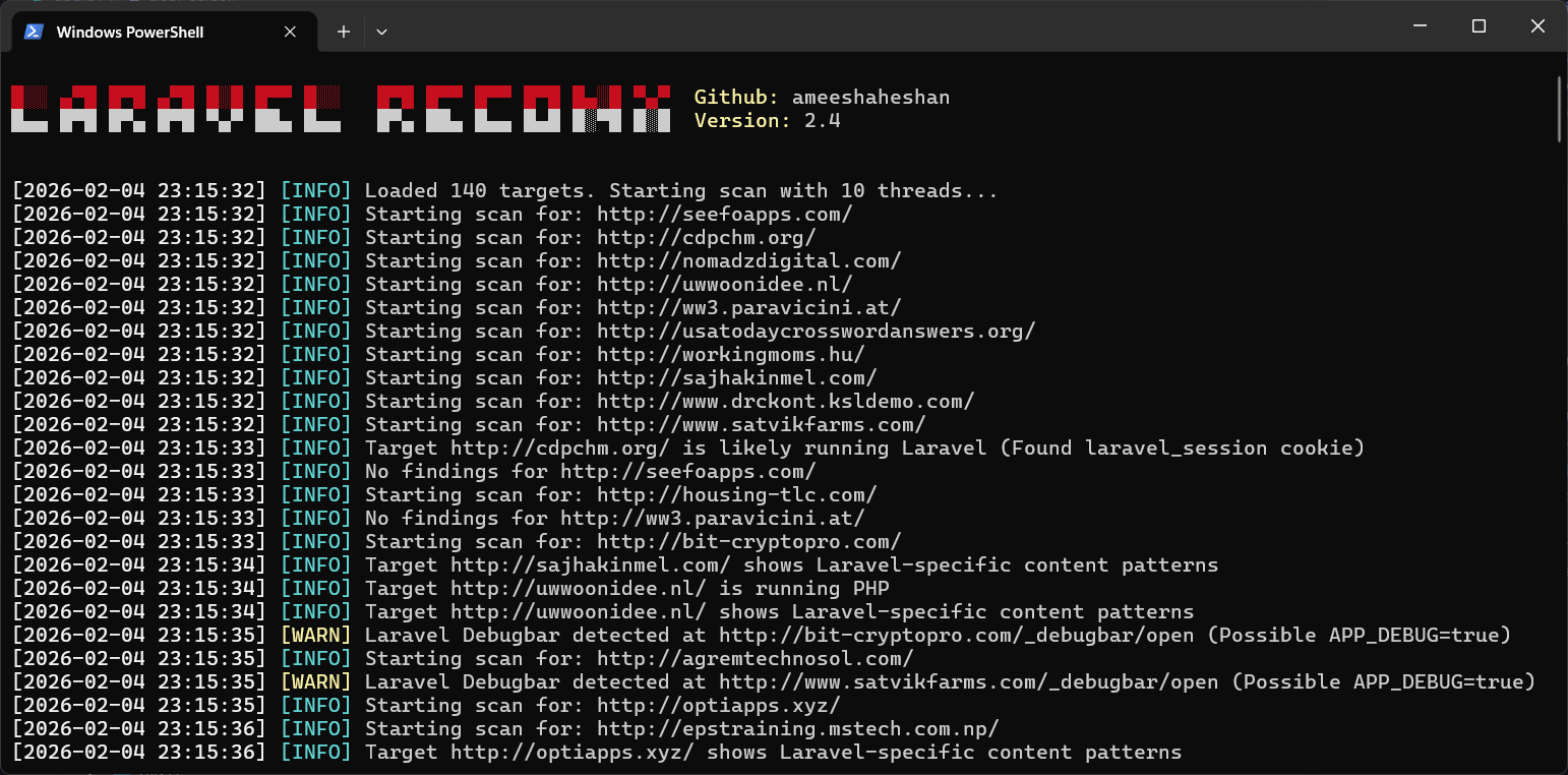 LaravelReconX v2.4 - Laravel Security Framework